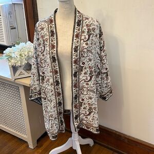 Max Studio multi colored floral open kimono Size S EUC